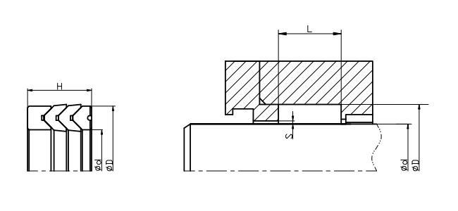 vee packing piston